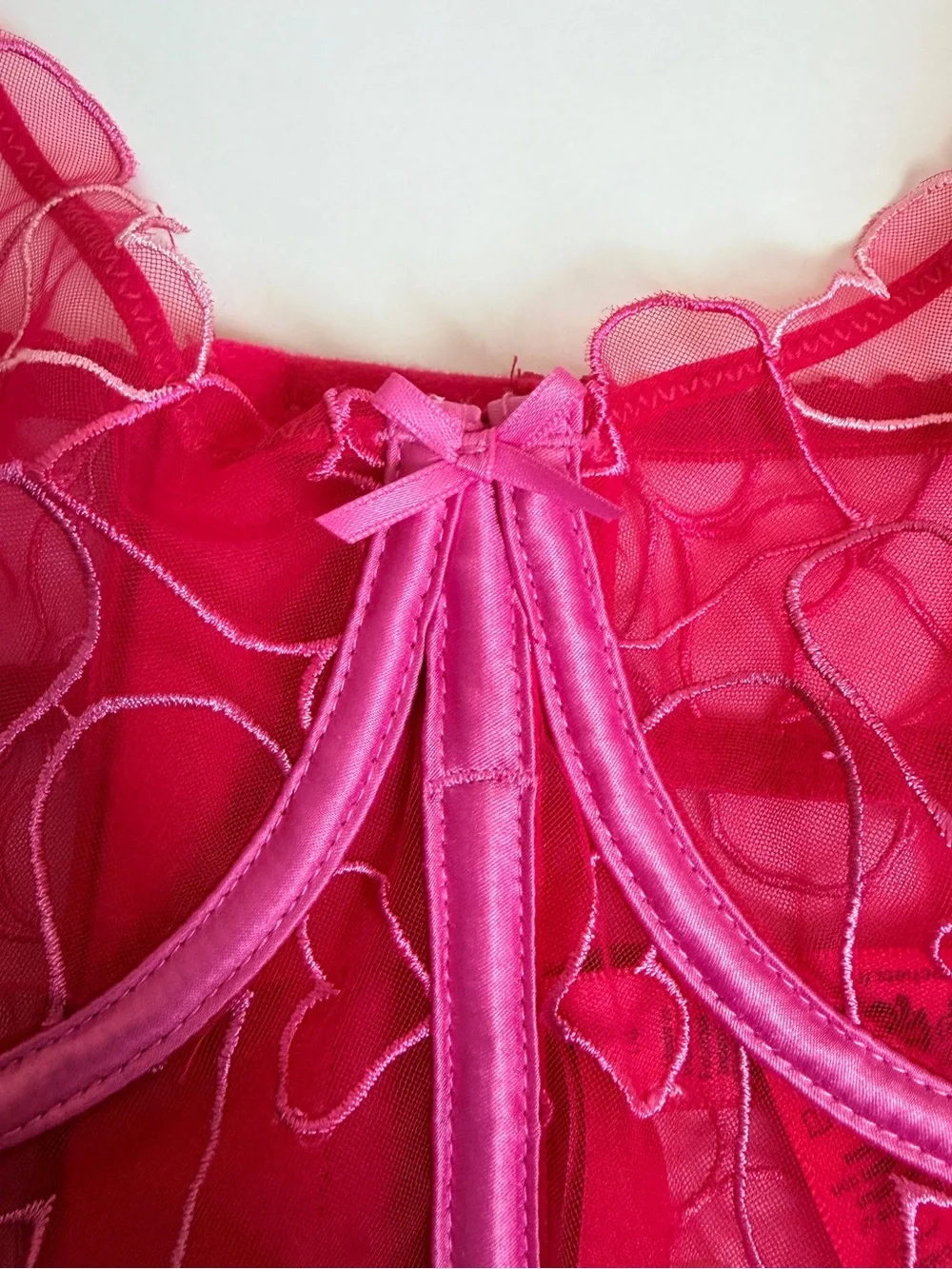 Skims Tulle Heart-Embroidered Corset Top size L - Picture 3 of 8